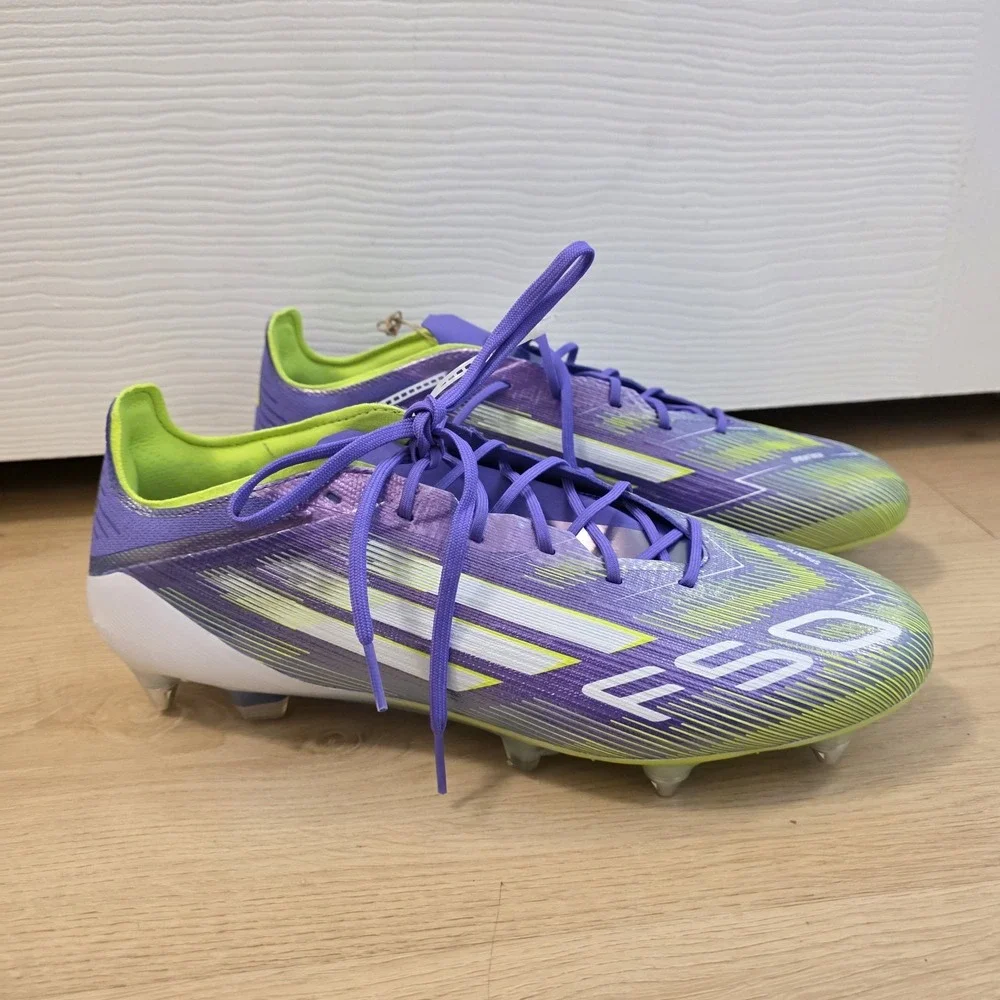 Adidas White‎ Purple Green F50 Elite Firm Ground Athletic Cleats Size 11